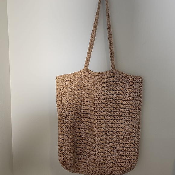 Universal Thread Handbags - Universal Thread Tan Woven Tote Bag